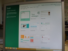 Startbildschirm von Excel 2013