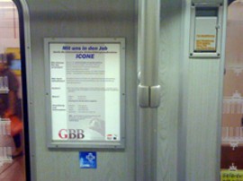 Plakat aus der U-Bahn-Werbung